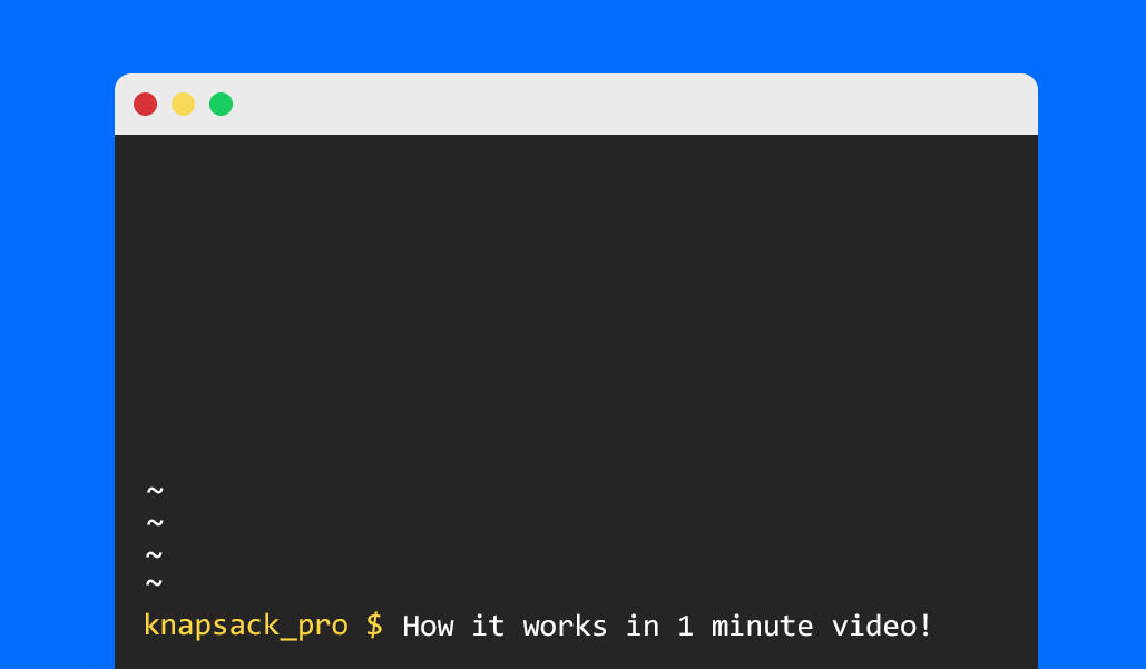 How Knapsack Pro Works - A Terminal Showcase