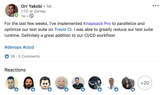 CTO Zentap quote about Knapsack Pro